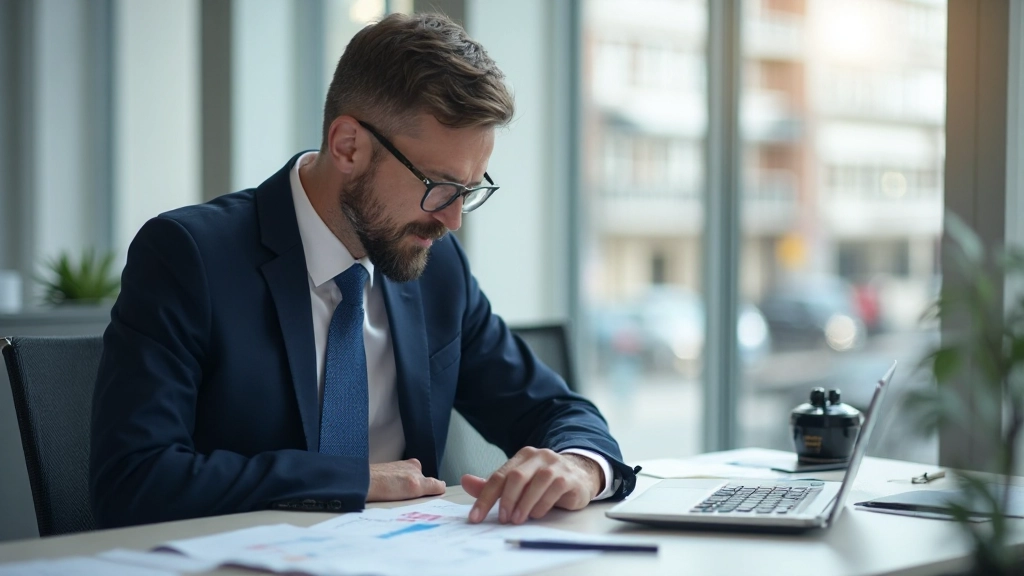 Professionelle Darstellung von Finanzdiagrammen und Steuerdokumenten auf einem modernen Arbeitsplatz
