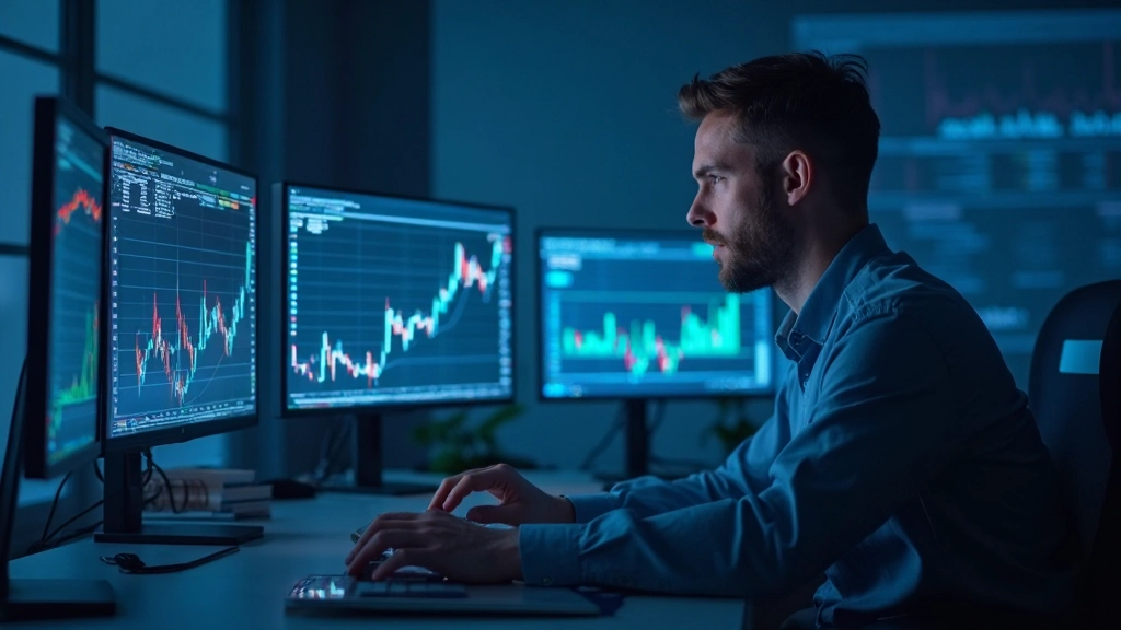 Systematische Handelsanalyse mit Charts und Graphiken auf Computerbildschirm