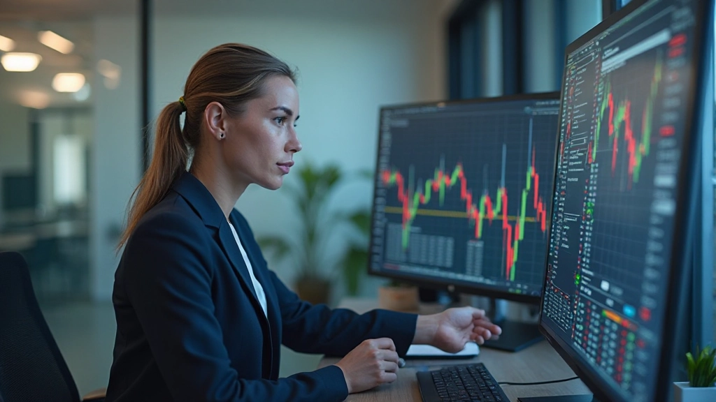 Marktanalyst untersucht Preis- und Volumenmuster zur Identifikation von Handelsmöglichkeiten