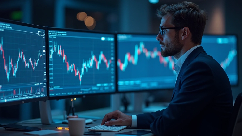 Finanzmarkt-Volatilitätschart mit steigenden und fallenden Kurven, digitale Darstellung der Marktbewegungen