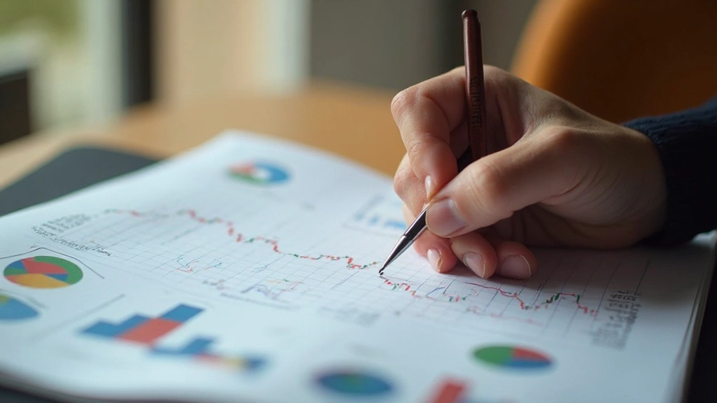 Tabelle mit finanziellen Zielen und Fortschrittsanzeigen in einem Notizbuch