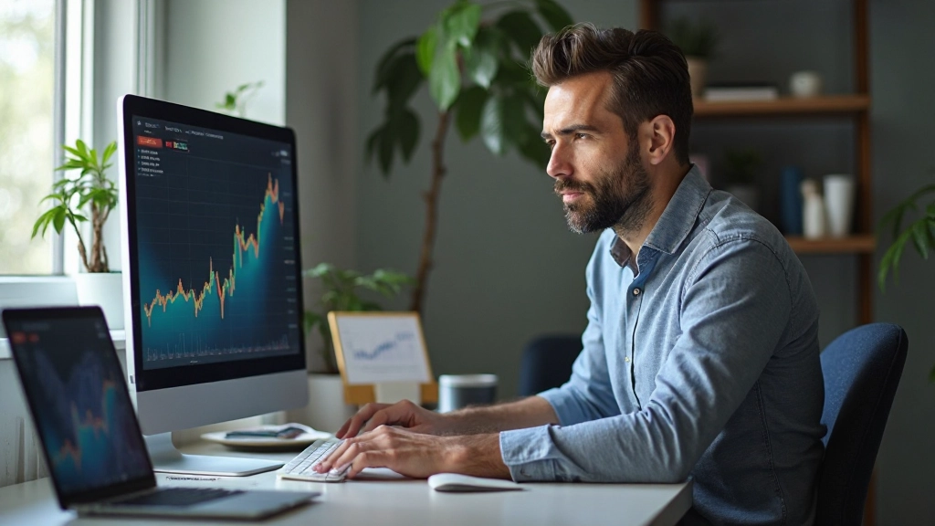 Investor implementiert seine Asset-Allokationsstrategie durch Online-Handelsplattform mit strukturiertem Portfolio-Aufbau