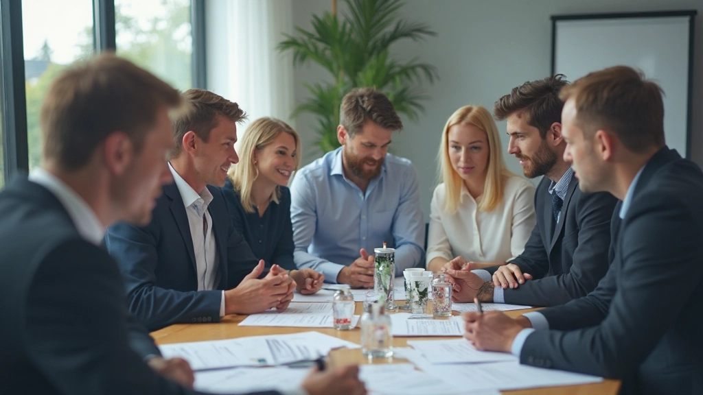 Meetings und Diskussionen zum Austausch von Marktforschungsergebnissen