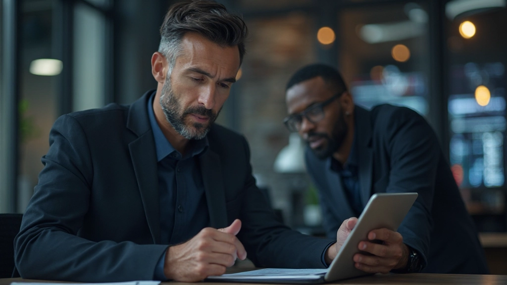 Darstellung eines Traders, der während eines Marktabsturzes verschiedene emotionale Reaktionen zeigt – Sorge, Konzentration und Überlegung