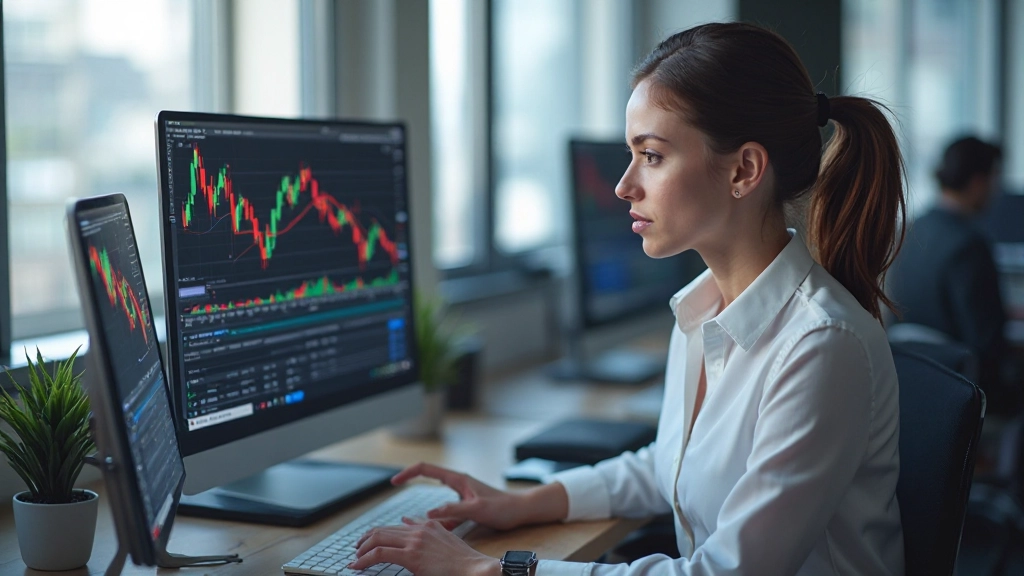 Finanzanalyst überprüft Candlestick-Charts und Musteranalyse