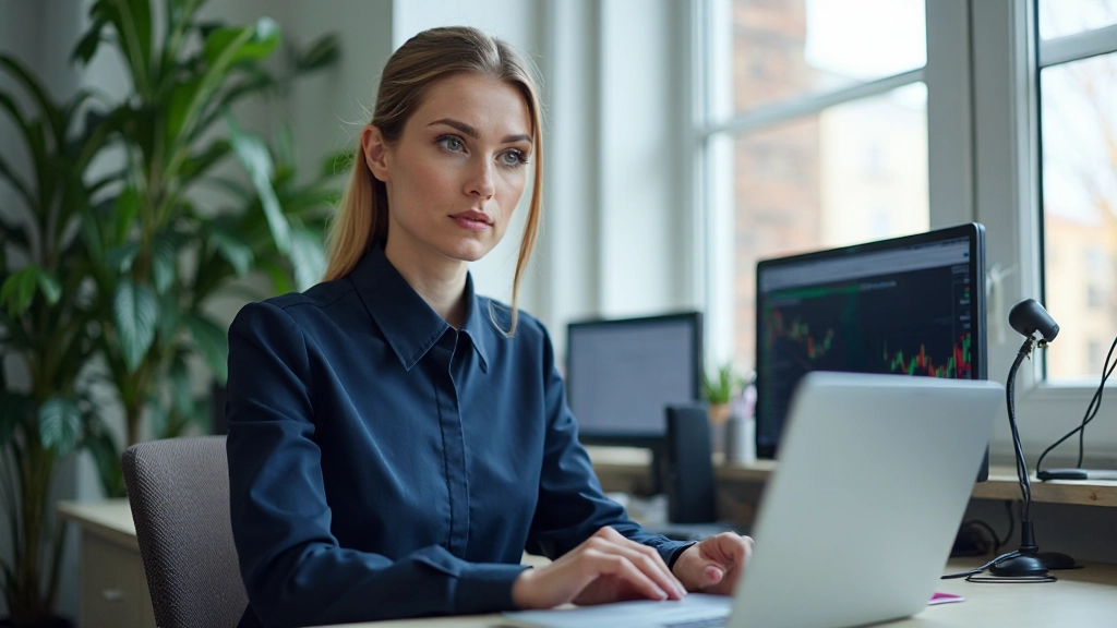 Trader beobachtet Kerzendiagramme mit verschiedenen technischen Mustern auf dem Bildschirm