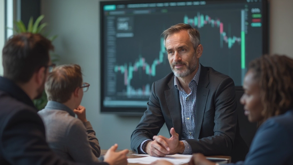 Handelsworkshop mit mehreren Teilnehmern, die zusammen Marktanalysen und Handelsstrategien diskutieren